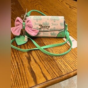 Juicy Couture Pink and Green Crossbody Bag